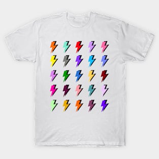 Preppy Multi Colour Lightning Pattern T-Shirt